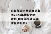 山东邹城市圣城文旅集团2023年债权融资计划(山东邹平圣诚实业有限公司)