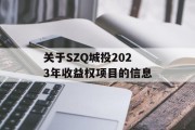 关于SZQ城投2023年收益权项目的信息