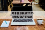 关于富乐投资2023年债权资产的信息