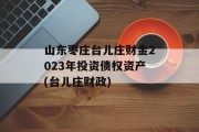山东枣庄台儿庄财金2023年投资债权资产(台儿庄财政)