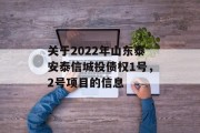 关于2022年山东泰安泰信城投债权1号，2号项目的信息