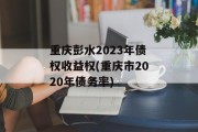 重庆彭水2023年债权收益权(重庆市2020年债务率)