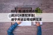 XD一号-遂宁开达投资2024债权项目(遂宁开达公司招聘信息)