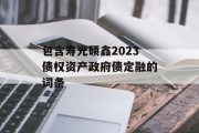包含寿光硕鑫2023债权资产政府债定融的词条