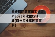 重庆酉阳县酉州实业资产2023年收益权转让(酉州实业集团董事长)