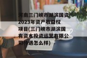 河南三门峡市湖滨国资2023年资产收益权项目(三门峡市湖滨国有资本投资运营有限公司待遇怎么样)