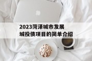 2023菏泽城市发展城投债项目的简单介绍