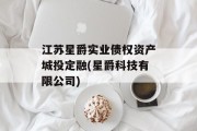 江苏星爵实业债权资产城投定融(星爵科技有限公司)