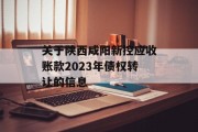 关于陕西咸阳新控应收账款2023年债权转让的信息