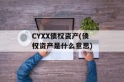 CYXX债权资产(债权资产是什么意思)