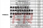 央企信托-521号江苏扬州仪征市政信集合资金信托计划的简单介绍