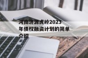 河南济源虎岭2023年债权融资计划的简单介绍