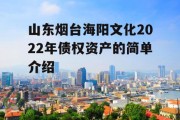 山东烟台海阳文化2022年债权资产的简单介绍