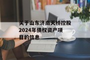 关于山东济南天桥控股2024年债权资产项目的信息