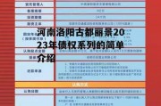 河南洛阳古都丽景2023年债权系列的简单介绍