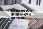 大英县通源实业2023债权拍卖02(司法拍卖平台官网)