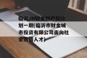 临沂JN财金财产权计划一期(临沂市财金城市投资有限公司面向社会选拔人才)