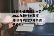 政府债-山东晟润水务2023年债权定融项目(山东晟润水务集团子公司)