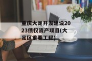 重庆大足开发建设2023债权资产项目(大足区重要工程)