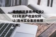 重庆酉阳县酉州实业2023年资产收益权转让(酉州实业集团有限公司)