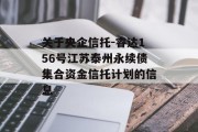 关于央企信托-睿达156号江苏泰州永续债集合资金信托计划的信息