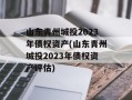 山东青州城投2023年债权资产(山东青州城投2023年债权资产评估)