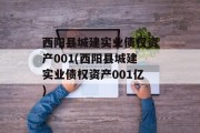 西阳县城建实业债权资产001(西阳县城建实业债权资产001亿)