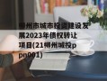 柳州市城市投资建设发展2023年债权转让项目(21柳州城投ppn001)