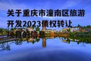 关于重庆市潼南区旅游开发2023债权转让项目的信息