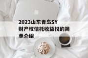 2023山东青岛SY财产权信托收益权的简单介绍