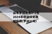 山东罗润水务D-1号2024年收益权定融城投债(罗润公司)