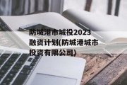 防城港市城投2023融资计划(防城港城市投资有限公司)