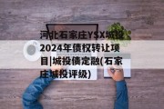 河北石家庄YSX城投2024年债权转让项目|城投债定融(石家庄城投评级)