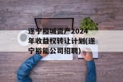 遂宁裕城资产2024年收益权转让计划(遂宁裕能公司招聘)