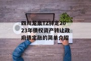 四川龙泉TZ特定2023年债权资产转让政府债定融的简单介绍