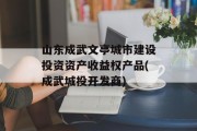 山东成武文亭城市建设投资资产收益权产品(成武城投开发商)