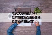 成武文亭城投2023政府债定融(成武县城投置业有限公司)