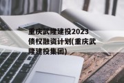 重庆武隆建投2023债权融资计划(重庆武隆建投集团)