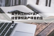 关于内江RHGY资产经营债权资产项目的信息