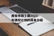 西安市政浐灞2023年债权计划的简单介绍