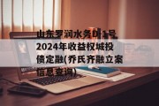 山东罗润水务D-1号2024年收益权城投债定融(乔氏齐融立案信息查询)