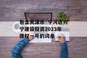 包含天津市·宁河区兴宁建设投资2023年债权一号的词条