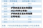 泸州纳溪云溪水务债权2022年转让项目(泸州纳溪云溪水务有限公司电话)