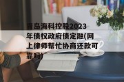 青岛海科控股2023年债权政府债定融(网上律师帮忙协商还款可靠吗)