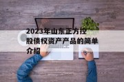 2023年山东正方控股债权资产产品的简单介绍