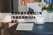 天津东丽市政债权二号(东丽区政府2020融资)