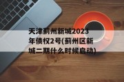 天津蓟州新城2023年债权2号(蓟州区新城二期什么时候启动)