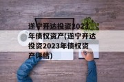 遂宁开达投资2023年债权资产(遂宁开达投资2023年债权资产评估)