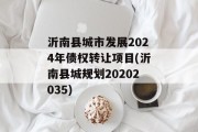 沂南县城市发展2024年债权转让项目(沂南县城规划20202035)