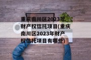重庆南川区2023年财产权信托项目(重庆南川区2023年财产权信托项目有哪些)